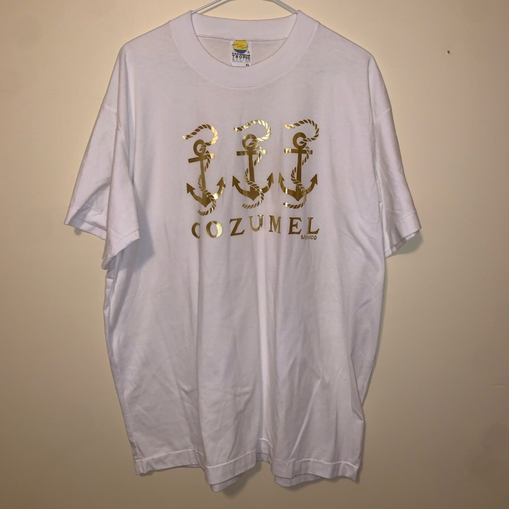Caribbean Tropic “Cozumel Mexico” white and gold t-shirt